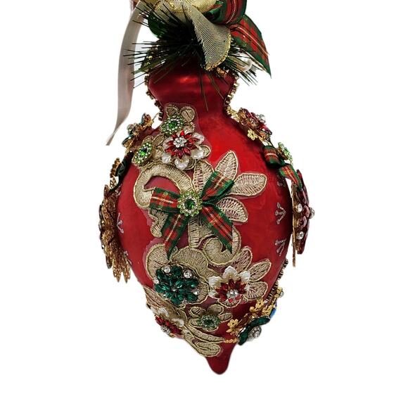 Mark Roberts Christmas 2024 King's Jewel Fancy Finial Ornament 8" Red Frosted - Picture 8 of 16